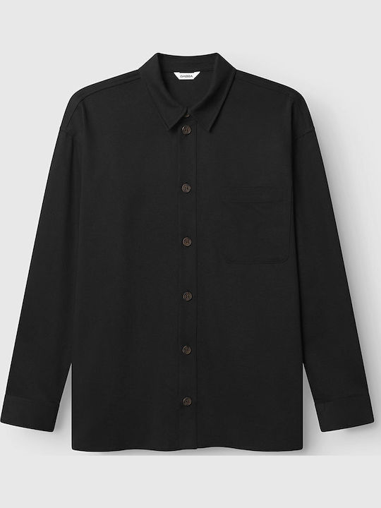 Gabba Μακρυμάνικo Overshirt σε Φαρδιά Γραμμή Black