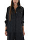 Women's Satin Long Sleeve Shirt Black