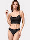Βαμβακερά Damen Brasilien 2Pack Nahtlos Black