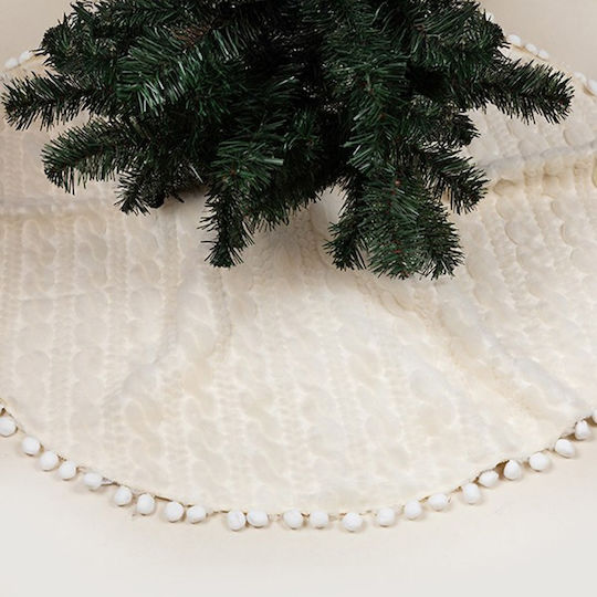 Christmas Tree Skirt Polyester White D114cm.