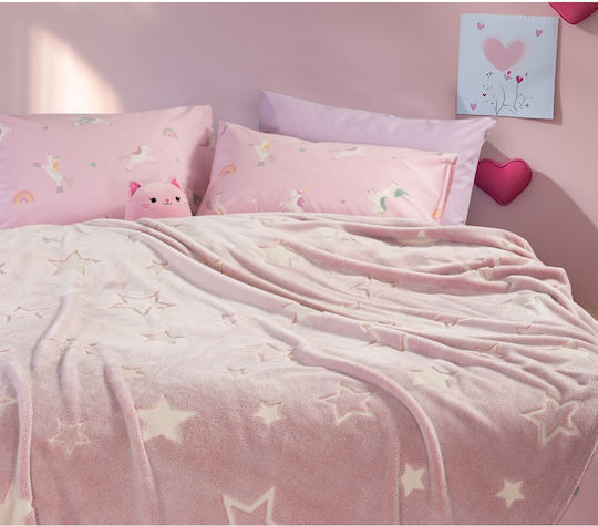 Nef-Nef Homeware Одеяло Флийс Starlight Светещо Pink 160x220cm