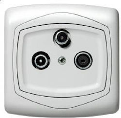 Gpa-cs Ospel TV-R-SAT Socket Recessed White Ton
