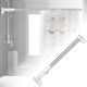 Telescopic Straight Shower Curtain Rod with Suction Cup Stainless Steel 200cm