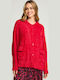 Women's Cardigan with Buttons Scarlet Red