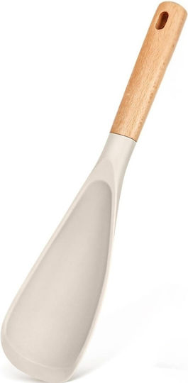 Uncle George Shallow Sauce Spoon Made of Beige Silicone