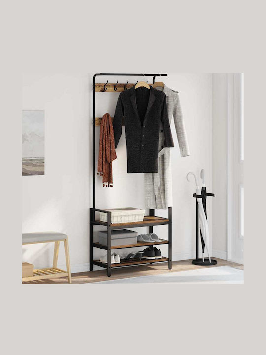 vidaXL Kleiderständer Schwarz 75x34x184cm