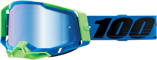 Ochelari De Motocross Motocicletă 100% Racecraft2 Fremont-Mirror Albastru