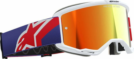 Μάσκα Μηχανής Motocross Alpinestars Vision 5 Corp Red Purple Mirror Red