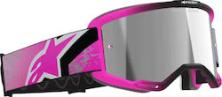 Ochelari De Motocross Alpinestars Vision 8 Lahnd Iron Roz Oglindă-sil Ochelari De Motocross Alpinestars Vision 8 Lahnd Iron Roz Oglindă-sil