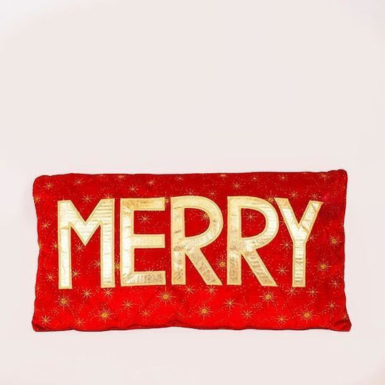 Eurolamp Christmas Decorative Pillow Rectangular Red 67x37cm