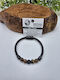 Leather Bracelet Beads Eye Tiger & Lava – Strength & Protection