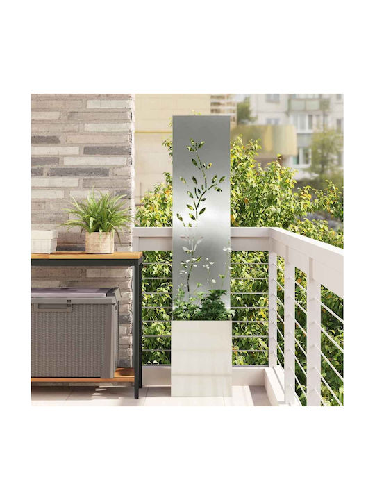 vidaXL Γλάστρα Μεταλλική Ασημί 32x140x140εκ.