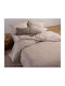 Nef-Nef Homeware Bettwäsche-Set Überdoppel 240x270cm. Lucil Beige 4Stück