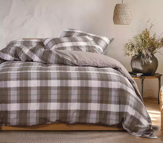 Nef-Nef Homeware Sheet Sets King Size with Elastic 180x200+35cm. Racket Golden Brown 4pcs