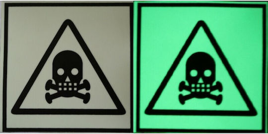 Phosphorescent Toxic Substances Warning Sign 10x10 Cm