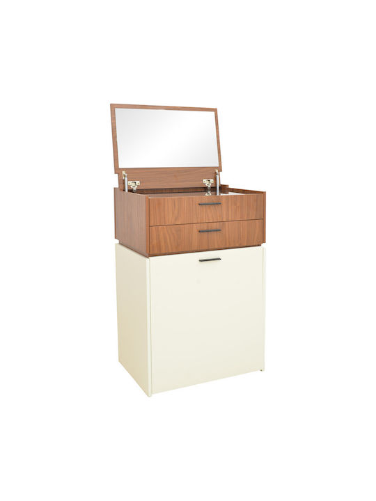 Schminktisch Sonlen Hölzern Walnut-cream mit Spiegel 60x45x130cm