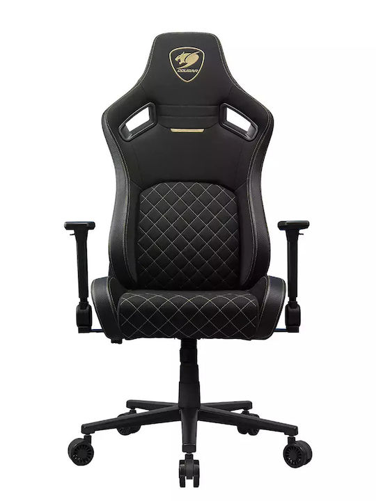 Cougar Defensor GOLD F Υφασμάτινη Καρέκλα Gaming με Ρυθμιζόμενα Μπράτσα Μαύρη