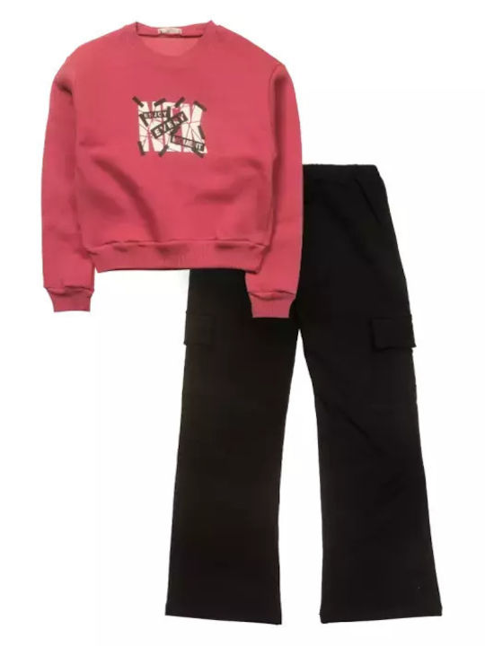 Kids Clothing Set with Pants Winter 2 Pieces Dark Pink