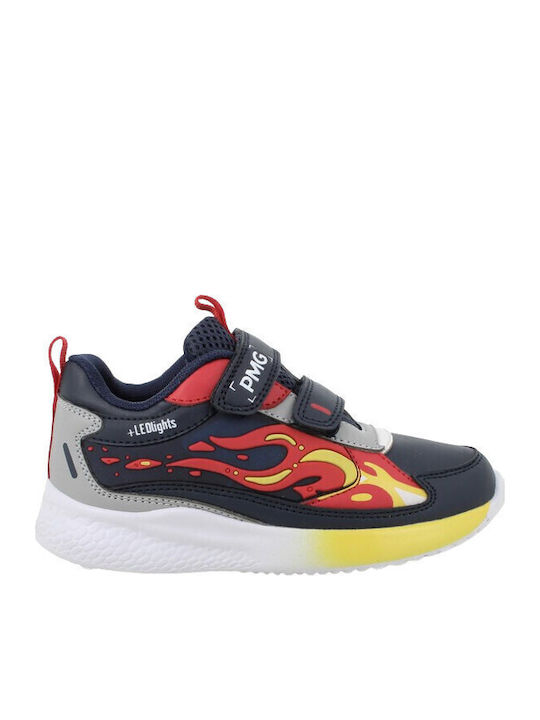 Παιδικά Sneakers Ανατομικά με Σκρατς & Φωτάκια Πολύχρωμα