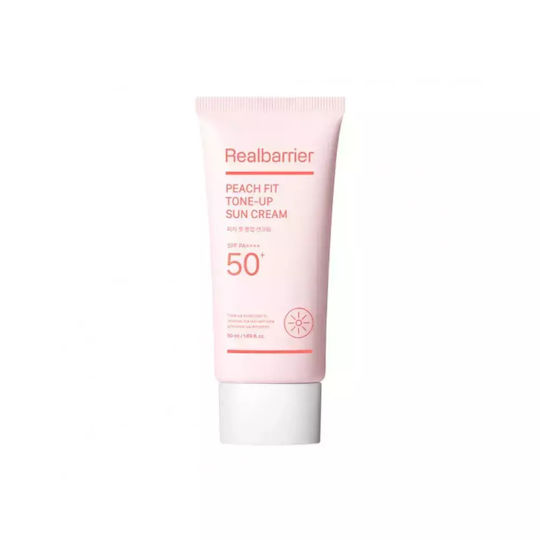 Real Barrier Peach Fit Tone-Up Cremă Antisolară pentru Față SPF50+ 50ml