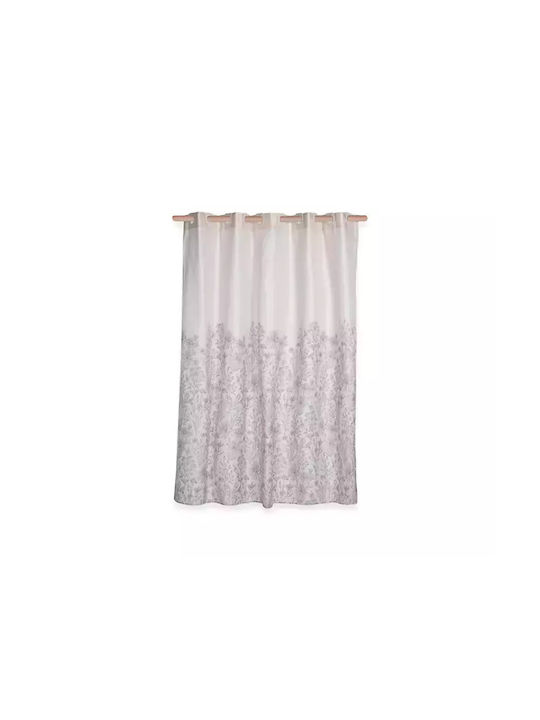 Nef-Nef Homeware Anthem Shower Curtain Fabric with Hooks 180x180cm Beige