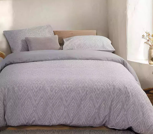 Nef-Nef Homeware Σετ Παπλωματοθήκη Βαμβακερή Μονή με Μαξιλαροθήκη 170x240cm Orion Grey