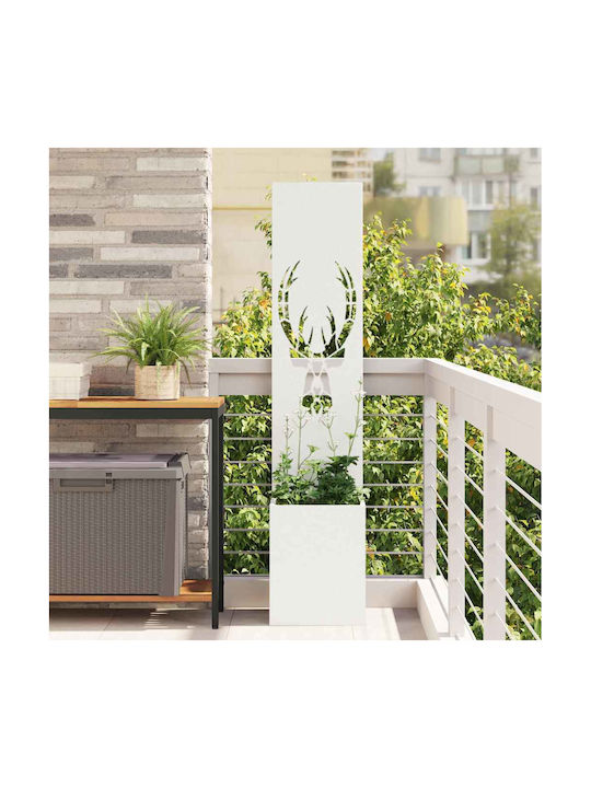 vidaXL Γλάστρα Μεταλλική Λευκό 32x140x140εκ.