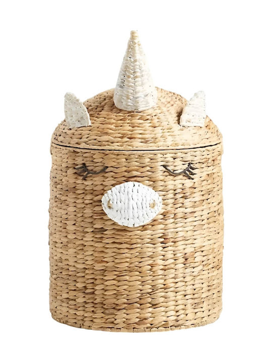 Polihome Children's Storage Basket made of Straw Unicorn Storage Basket 42x42x69cm 1pcs