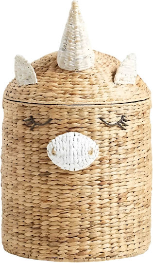Polihome Children's Storage Basket made of Straw Unicorn Storage Basket 42x42x69cm 1pcs