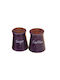 Karvounis Set of 2 Ceramic Brown Coffee Sugar Jars with Lid 11.5x11.5x13cm 2 Pieces