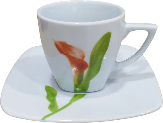 Karvounis Tasse Kaffee aus Porzellan Weiß 90ml