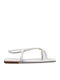 Women's Flat Sandals in Silver Color