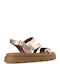 Women's Flat Sandals Flatforms in Gold Color
