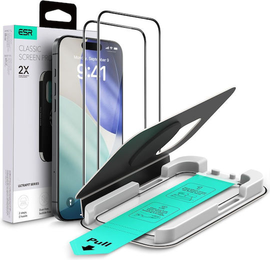 Esr Ultrafit Tempered Glass 2-pack Iphone 16 Pro 17 Clear