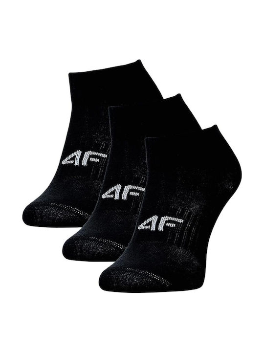 4F Șosete Sportive Negre 3 perechi