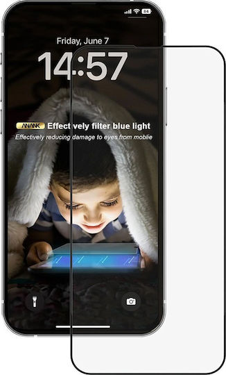 Anank 2.5d Anti-blue Light Screen Protector Iphone 14 Pro Max Black