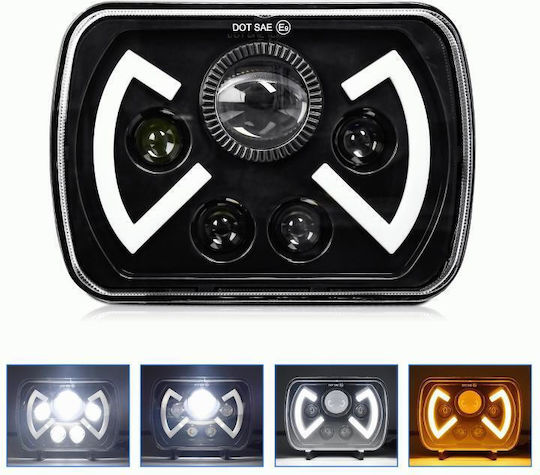 Squareς Waterproof Headlights Car Chevrolet Corvette Citroen C4 Jeep Wrangler / Cherokee Mazda E series 7cm with White Lighting 1pcs