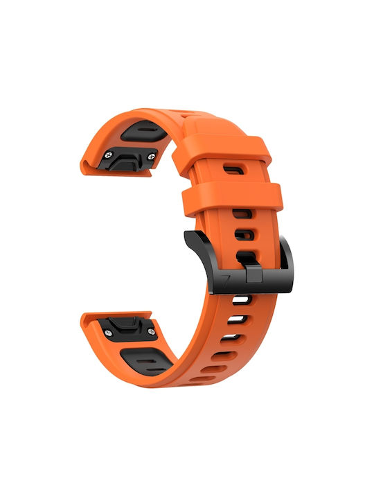 Garmin Forerunner 945 22mm Two-Tone Sports Silicone Watch Strap Orange+Black