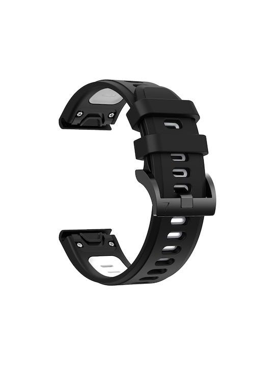Garmin Epix Gen 2 22mm Two-Tone Sports Silicone Watch Strap Black+White