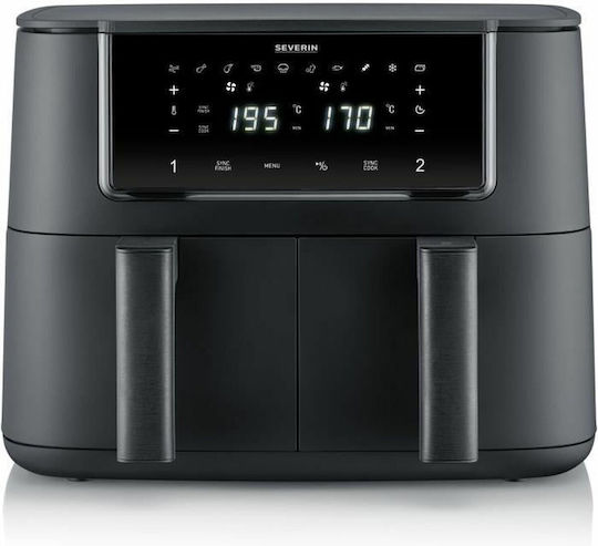 Severin Air Fryer with Double Detachable Bucket 8lt Black FR2463