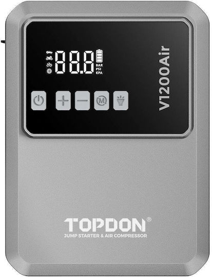 Topdon V1200Air Portable Car Battery Starter 10000mAh with Power Bank / Pump / USB / Flashlight 12V