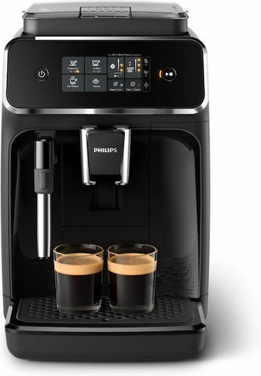 Philips Αυτόματη Μηχανή Espresso 1500W Πίεσης 15bar για Cappuccino με Μύλο Άλεσης Μαύρη EP2225/10