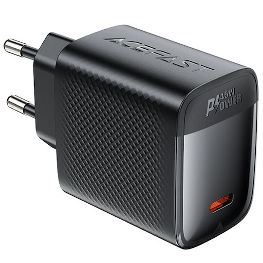 Acefast Φορτιστής Χωρίς Καλώδιο GaN με Θύρα USB-C 45W Power Delivery Μαύρος (A112)