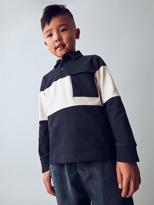 Kids' Polo Long Sleeve Dark Blue
