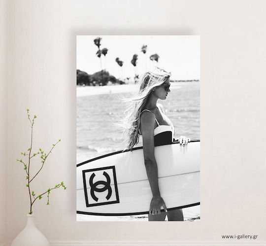 Canvas Painting Lady At Beach 70x100 Cm