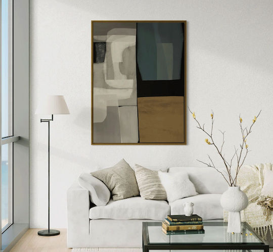 Gemälde Zitat Leinwand Neutral Grünes Abstrakt 50x70 cm