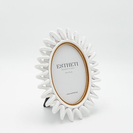 Polyresin Photo Frame with White Frame 2 Pieces