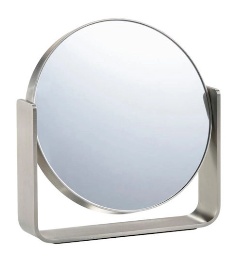 Zone Denmark Tabletop Stainless Steel Makeup Mirror 19x4x19.5 Ume Steel