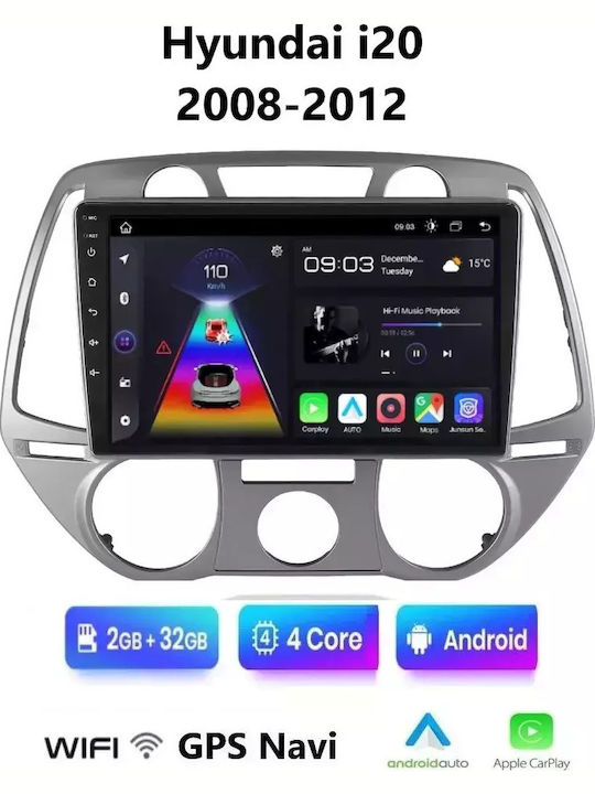 Auto-Audiosystem für Hyundai i20 2008-2012 (Bluetooth/USB/WiFi/GPS/Apple-Carplay/Android-Auto) mit Touchscreen 9"
