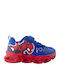 Disney Spiderman Kids Sneakers Anatomic with Hoop & Loop Closure with Lights Blue / Red